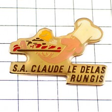 ピンバッジ・シェフ料理人コックさん CLAUDE-LE-DELAS RUNGIS FRANCE