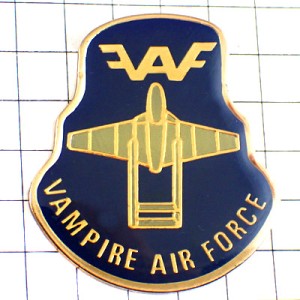 ピンバッジ・デハビランドバンパイア英国イギリス戦闘機ミリタリー飛行機 VAMPIRE-AIR-FORCE