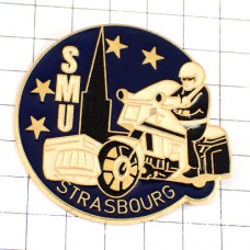 ピンバッジ・ストラスブールの警察ポリス星の欧州旗EU欧州連合 GENDARMERIE STRASBOURG ALSACE FRANCE