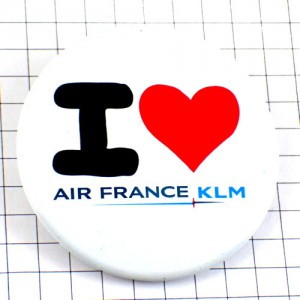 ブローチ・エールフランス航空ＫＬＭ航空アイラブ大好き AIR-FRANCE FRANCE KLM NETHERLANDS