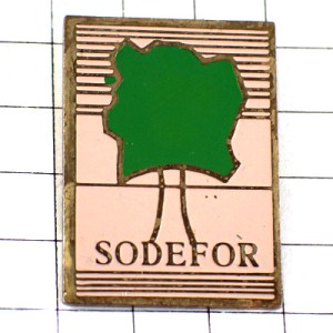 ピンバッジ・緑グリーンの木 SODEFOR