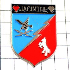 ピンバッジ・白い馬イナヅマ鷲ミリタリー紋章フランス軍 JACINTHE TRANSMISSIONS FRANCE