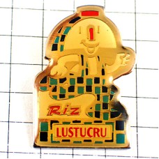 ピンバッジ・半月型くんお米 RIZ RICE LUSTUCRU FRANCE