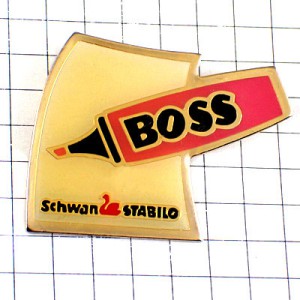 ピンバッジ・蛍光ペン筆記具ピンク色スタビロスワン文房具 STABILO-BOSS SCHWAN GERMANY