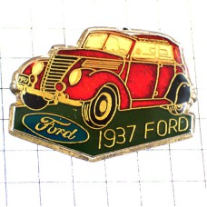 ピンバッジ・フォード赤い車1937年 FORD-1937 FORD USA