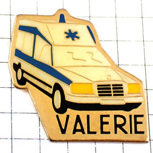 ピンバッジ・救急車ブルー青いマーク医療 VALERIE AMBULANCE FRANCE  MERCEDES-BENZ GERMANY