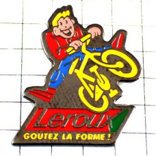 ピンバッジ・ルルー黄色い自転車と男の子 LEROUX CHICOREE