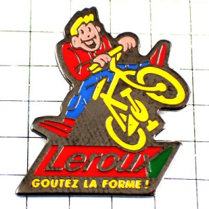 ピンバッジ・ルルー黄色い自転車と男の子 LEROUX CHICOREE