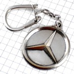 キーホルダー・メルセデスベンツ車エンブレム銀色シルバー MERCEDES-BENZ GERMANY