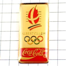 ピンバッジ・アルベールビル五輪オリンピック冬季コカコーラ1992年ビンテージ中古品