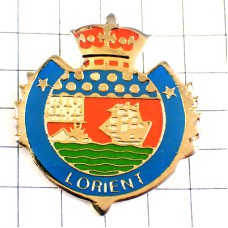 ピンバッジ・ブルターニュ地方の帆船の紋章 LORIENT BRETAGNE FRANCE