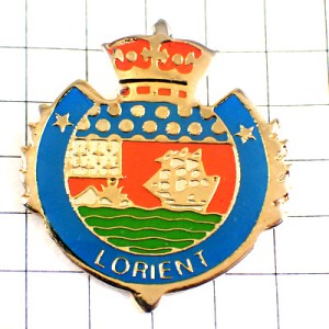 ピンバッジ・ブルターニュ地方の帆船の紋章 LORIENT BRETAGNE FRANCE