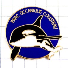 ピンバッジ・イルカいるかドルフィン水族館シャチ一頭 COMMANDANT-COUSTEAU JACQUES-YVES-COUSTEAU FRANCE