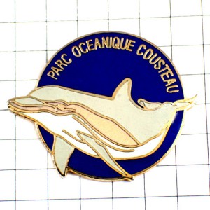 ピンバッジ・クストー水族館イルカいるかドルフィン一頭 COMMANDANT-COUSTEAU JACQUES-YVES-COUSTEAU FRANCE