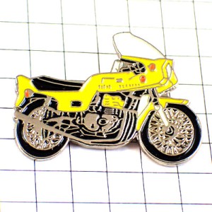 ピンバッジ・オートバイ二輪バイク黄レモンイエロー色