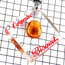 キーホルダー・コニャック酒グラス一杯ブルボン社製 COGNAC BISQUIT FRANCE