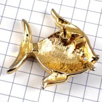 ピンバッジ・紫色の熱帯魚ゴールド金色