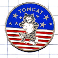 ピンバッジ・トムキャット戦闘機と猫アメリカ/USA米国