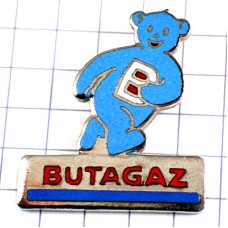 ピンバッジ・Ｂビュタガス青い熊 BUTAGAZ FRANCE