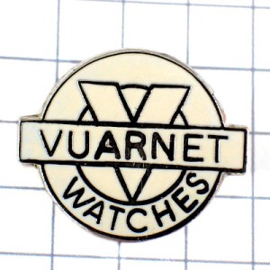 ピンバッジ・ヴュアルネ白メガネ時計 VUARNET WATCHES FRANCE