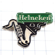 ピンバッジ・サックス楽器ハイネケンビール酒ジャズ音楽祭 HEINEKEN JAZZ