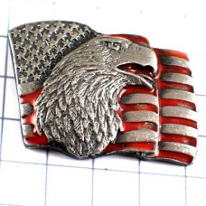 ピンバッジ・わしイーグル鷲アメリカ国旗/USA星条旗ピューター製 EAGLE FLAG MAP PEWTER