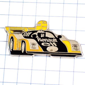 ピンバッジ・ルノーF1車ヘルメット黄色エルフ石油 ELF RENAULT LEMANS FRANCE