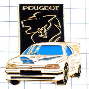 ピンバッジ・プジョー白い車４０５ PEUGEOT FRANCE