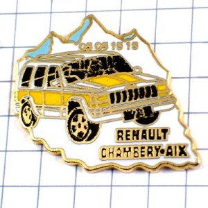 ピンバッジ・ルノー四輪駆動車4Ｘ4雪山 RENAULT FRANCE