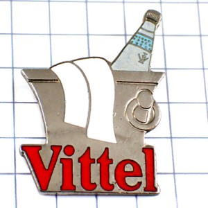 ピンバッジ・ヴィッテルよく冷えた水ミネラルウォーター容器 VITTEL FRANCE