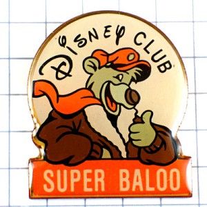 ピンバッジ・ディズニー飛行機乗りバルー熊 SUPER-BALOO DISNEY