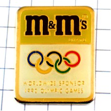 ピンバッジ・エム＆エムズ五輪スポンサー冬季オリンピック1992年ビンテージ中古品 M&MS MARS ALBERTVILLE