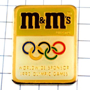 ピンバッジ・エム＆エムズ五輪スポンサー冬季オリンピック1992年ビンテージ中古品 M&MS MARS ALBERTVILLE