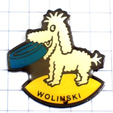 ピンバッジ・ウォランスキー画の白い犬 WOLINSKI