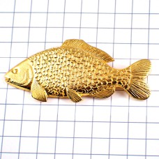 ピンバッジ・魚ゴールド金色フィッシング釣り