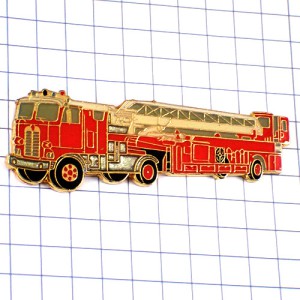 ピンバッジ・消防車ハシゴ大型車 FIREMAN LADDER TRUCK