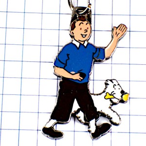 キーホルダー・タンタンとミールー漫画スノーウィ犬 TINTIN