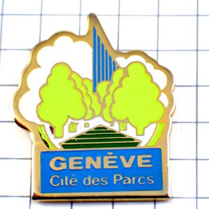 ピンバッジ・スイス並木道ジュネーブ公園の町 GENEVE SWISS