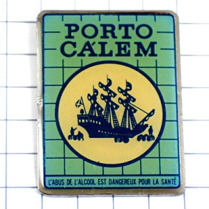 ピンバッジ・ポルト酒アルコール大航海時代の帆船 PORTO CALEM PORTUGAL