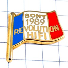 ピンバッジ・ソニーSONYのHIFI革命トリコロールのフランス国旗