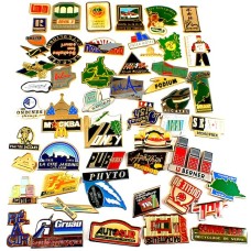 フランス ピンズ 雑貨 ヴィンテージ ピンバッジまとめて50個セット まとめ売り 大量 フレンチ ビンテージ 広告 マクドナルドＭモスクワ77モニター画面など