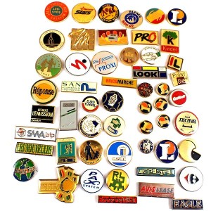 フランス ピンズ 雑貨 ヴィンテージ ピンバッジまとめて50個セット まとめ売り 大量 フレンチ ビンテージ 広告 プロキシＭ熊のぬいぐるみなど