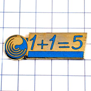 ピンバッジ・１＋１＝５数学