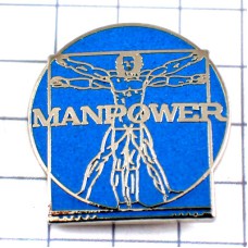 ピンバッジ・マンパワー絵ダヴィンチ「ウィウス的人間図」 MANPOWER DAVINCI