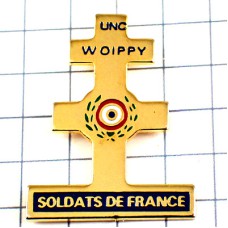 ピンバッジ・ロレーヌ十字フランスの兵士ゴールド金色 UNC SOLDATS-DE-FRANCE