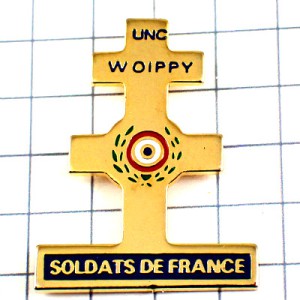 ピンバッジ・ロレーヌ十字フランスの兵士ゴールド金色 UNC SOLDATS-DE-FRANCE