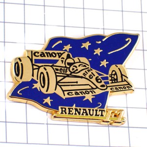 ピンバッジ・キャノンF1レース車ルノー欧州旗ヨーロッパEU欧州連合 RENAULT FRANCE