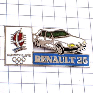 ピンバッジ・ルノー２５車アルベールビル五輪オリンピック冬季ビンテージ中古品 RENAULT FRANCE