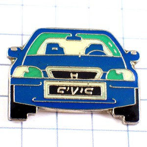 ピンバッジ・ホンダのシビック青い車 HONDA-CIVIC JAPAN