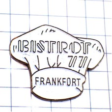 ピンバッジ・ビストロ白いシェフ料理人の帽子 FRANKFORT FRANCKFURT BISTROT GERMANY